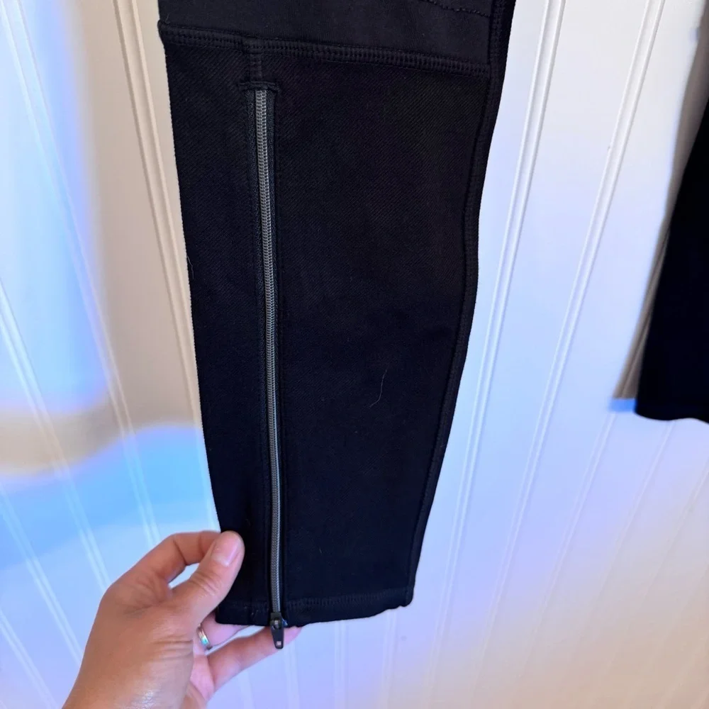 Athleta Black Trail Setter Moto Leggings Black Stretchy Athletic Motion Pants 6 - Picture 6 of 13